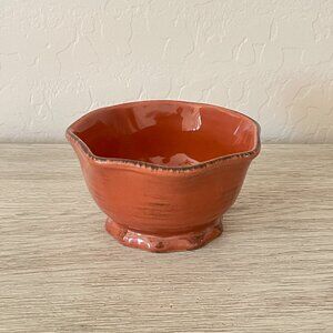 Tastefully Simple Dish Rust Color Ceramic Fluted